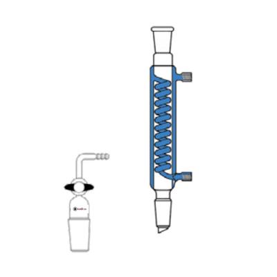 Condenser with jacket and cooling coil, high-efficiency