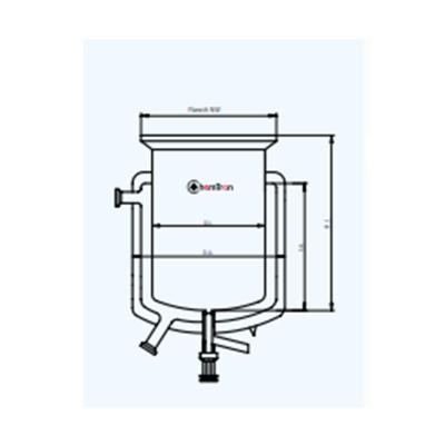 Cylindrical Flask  with vacuum jacket, with thermal jacket and bottom valve